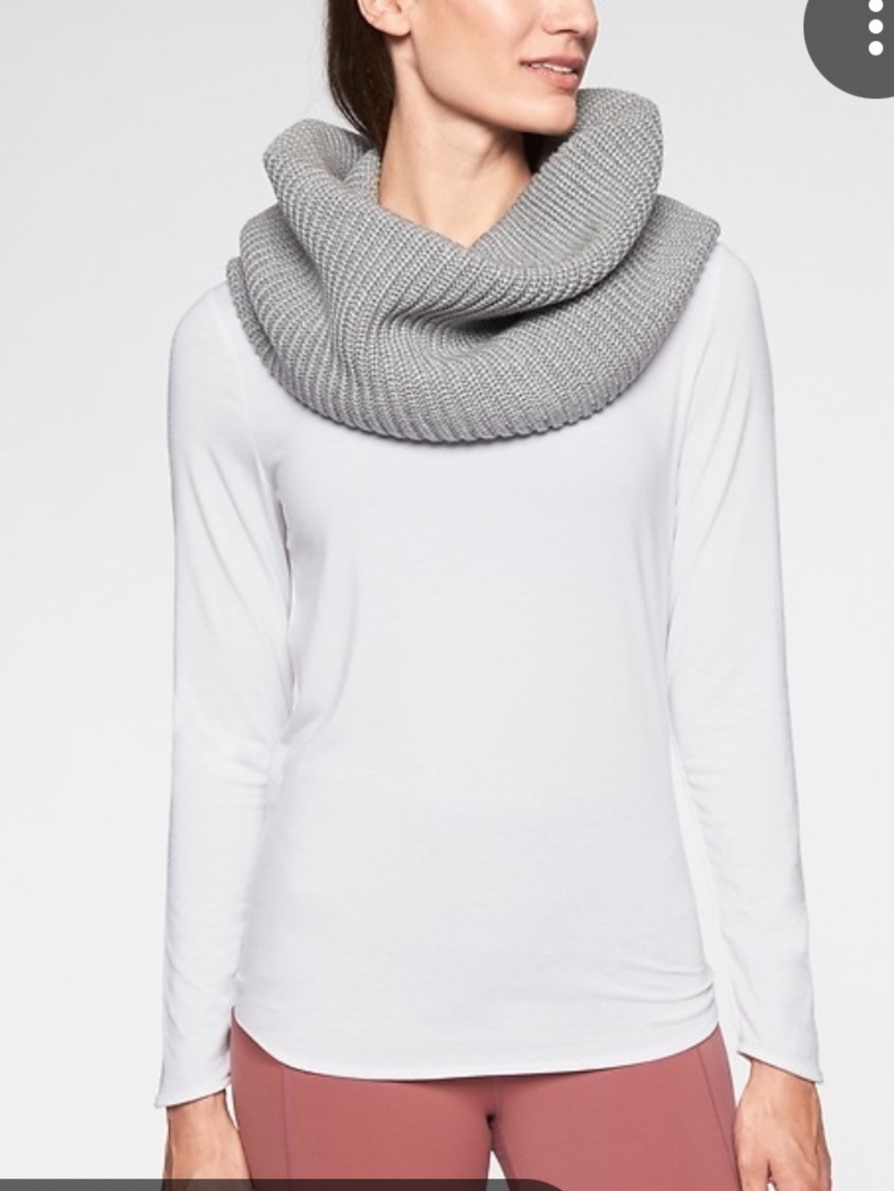 NWT Athleta Charcoal Gray Ribbed Knit Snood